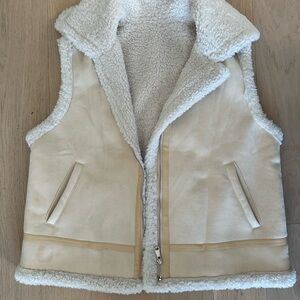 Cream Sherpa-Lined Vest